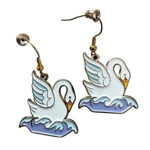 Holiday Earrings - Swans a Swimming - 12 Days of Christmas #7